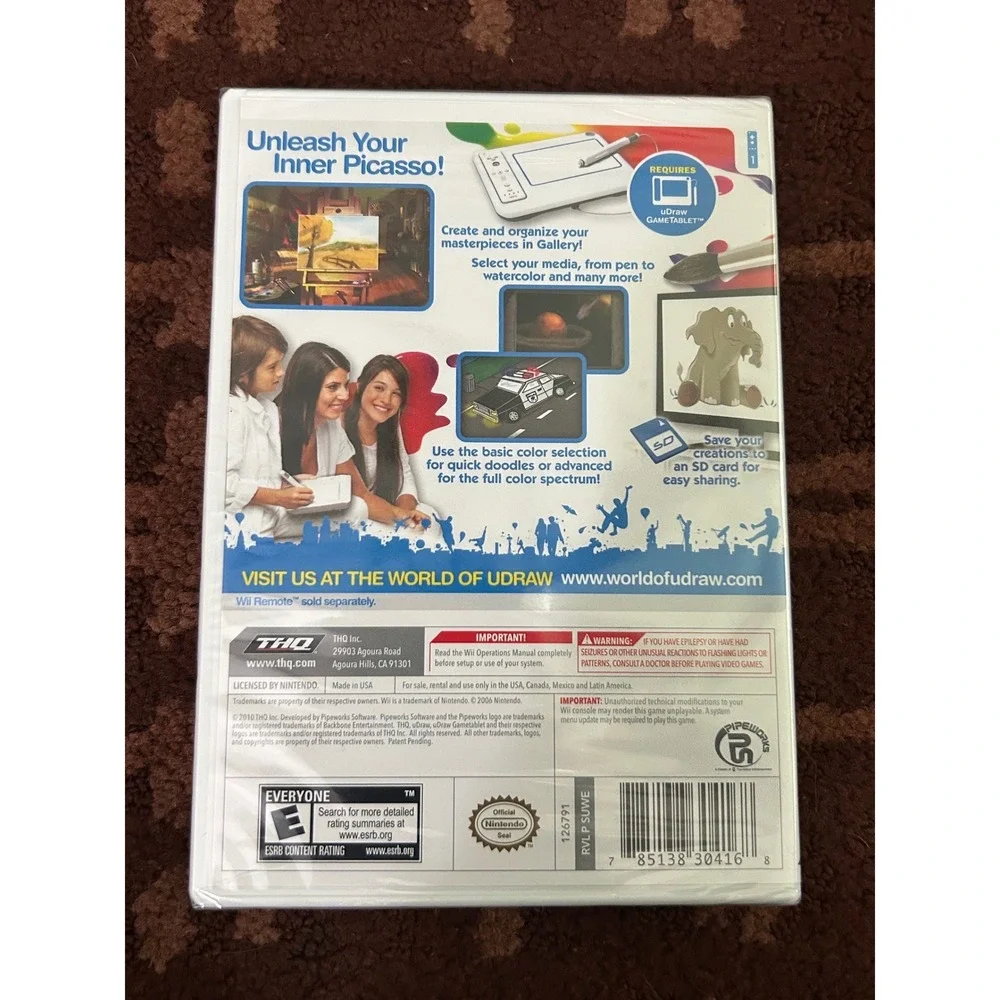 uDraw Studio Nintendo Wii Game New Sealed THQ 2010 RVL P‎ SUWE